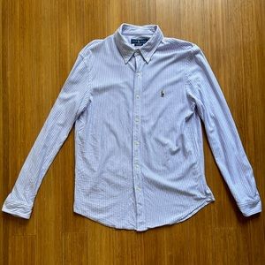 Ralph Lauren Knit Oxford Striped Shirt Size Large